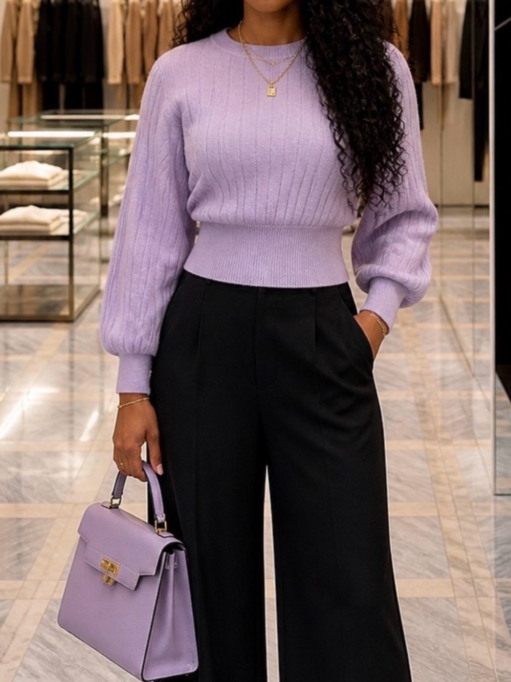 CRUSH Purple Crew Neck Sweater with Ribbed Knit and Dolman Sleeves S